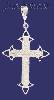 Sterling Silver Dia-Cut Cross Charm Pendant Sterling Silver Dia-Cut Cross Charm Pendant