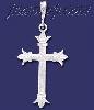 Sterling Silver Dia-Cut Cross Charm Pendant Sterling Silver Dia-Cut Cross Charm Pendant