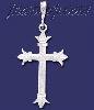 Sterling Silver Dia-Cut Cross Charm Pendant