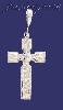 Sterling Silver Dia-Cut Cross Charm Pendant