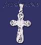 Sterling Silver Dia-Cut Cross Charm Pendant