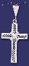 Sterling Silver Dia-Cut Cross Charm Pendant Sterling Silver Dia-Cut Cross Charm Pendant