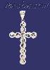 Sterling Silver Dia-Cut Cross Charm Pendant