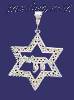 Sterling Silver DC Star of David w/Chai Charm Pendant