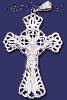 Sterling Silver DC Filigree Cross Crucifix Charm Pendant