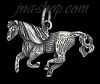 Sterling Silver Galloping Horse Animal Charm Pendant