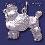 Sterling Silver Poodle Dog Animal Charm Pendant