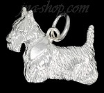 Sterling Silver Aberdeen Scottish Terrier Scottie Dog Animal Charm Pendant