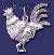 Sterling Silver Rooster Animal Charm Pendant