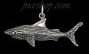 Sterling Silver Great White Shark Animal Charm Pendant