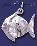 Sterling Silver Angelfish Animal Charm Pendant