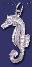 Sterling Silver Seahorse Animal Charm Pendant