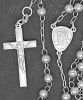 Sterling Silver 30" Crucifix & Virgin Mary Rosary 5mm Beads