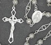 Sterling Silver 24" Crucifix & Virgin Mary Rosary 5mm Beads