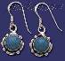 Sterling Silver Genuine American Indian Turquoise Earrings