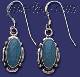 Sterling Silver Genuine American Indian Turquoise Earrings