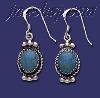 Sterling Silver Genuine American Indian Turquoise Earrings