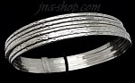 Sterling Silver 60mm Textured 7 Days Bangle 9mm