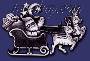 Sterling Silver Santa Claus Sleigh Reindeer Brooch Pin