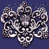 Sterling Silver Flower Ornament w/Child Face Brooch Pin
