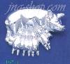 Sterling Silver Pig Mother & Piglets Brooch Pin