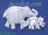 Sterling Silver Elephant Mother & Baby Brooch Pin Sterling Silver Elephant Mother & Baby Brooch Pin