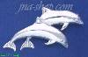 Sterling Silver Dolphins Brooch Pin Sterling Silver Dolphins Brooch Pin