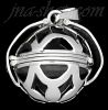 Sterling Silver 4-Picture Photo Ball Openwork Design Locket Pendant