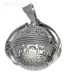 Sterling Silver Aztec Sun Calendar 6-Picture Photo Ball Locket Pendant