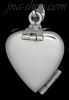 Sterling Silver 2-Pictures Flat Heart Locket Pendant w/Open Heart Clasp