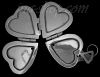 Sterling Silver 4-Pictures Flat Heart Locket Pendant w/Open Heart Clasp