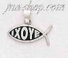 Sterling Silver IXOYE Ichthys Fish Christianity Symbol Charm Pen