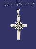 Sterling Silver Cross w/Helm Ship's Wheel Charm Pendant Sterling Silver Cross w/Helm Ship's Wheel Charm Pendant