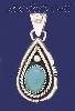 Sterling Silver Genuine American Indian Turquoise Charm Pendant