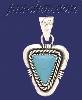 Sterling Silver Genuine American Indian Turquoise Charm Pendant