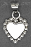 Sterling Silver Engravable Heart w/Beads Charm Pendant