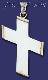 Sterling Silver Two-Tone Twisted Cross Charm Pendant Sterling Silver Two-Tone Twisted Cross Charm Pendant