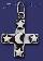 Sterling Silver Cross w/Moon & Stars Charm Pendant