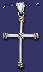 Sterling Silver Tubular Cross w/Ropes Pendant
