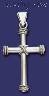 Sterling Silver Tubular Cross w/Ropes Charm Pendant