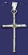 Sterling Silver Tubular Cross w/Ropes & DC Stars Charm Pendant