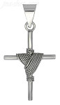 Sterling Silver Cross w/Shroud Charm Pendant