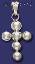 Sterling Silver Bead Cross Charm Pendant Sterling Silver Bead Cross Charm Pendant