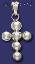 Sterling Silver Bead Cross Charm Pendant