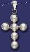 Sterling Silver Bead Cross Charm Pendant