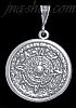 Sterling Silver Aztec Sun Calendar Pendant 37mm