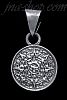 Sterling Silver Aztec Sun Calendar Pendant 16mm