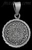 Sterling Silver Aztec Sun Calendar Pendant Diamond-cut Border 21.5mm