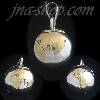 Sterling Silver Two-Tone World Globe Harmony Bell Ball Pendant