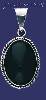 Sterling Silver Oval Shape Stone Charm Pendant